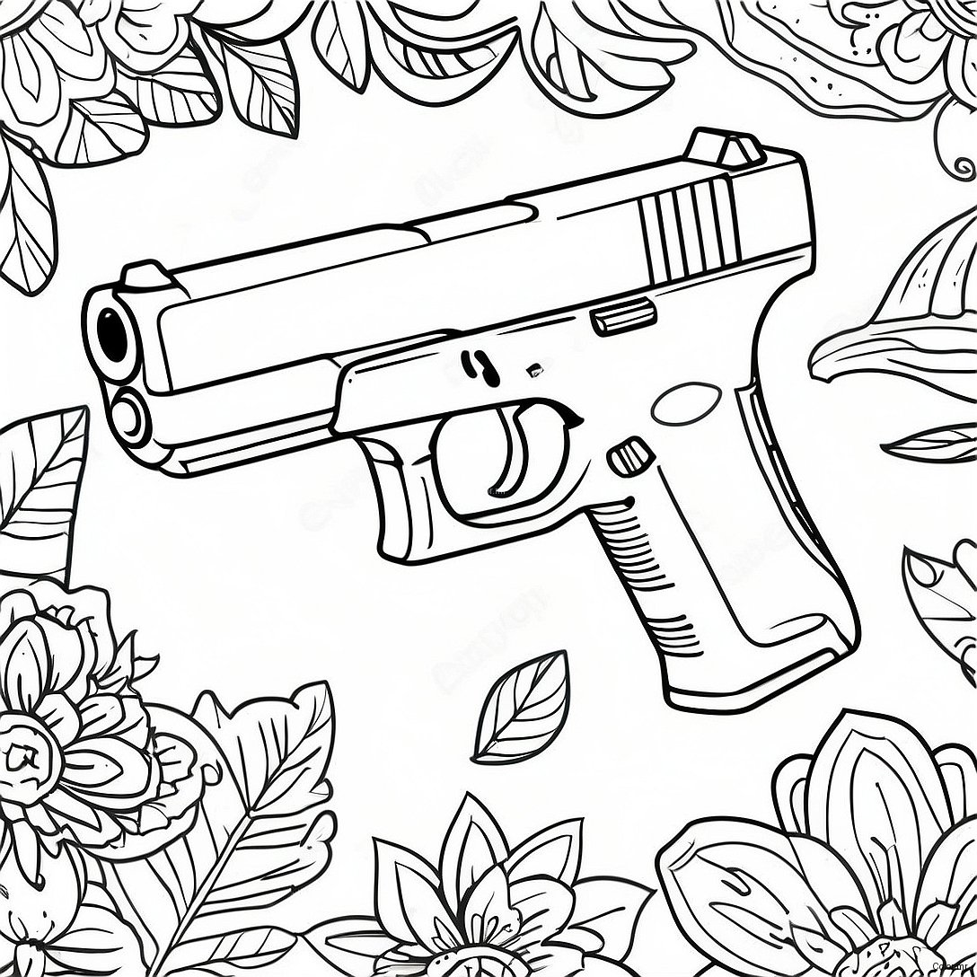 Pagina Para Colorear De Pistola Glock Realista 46154 38446