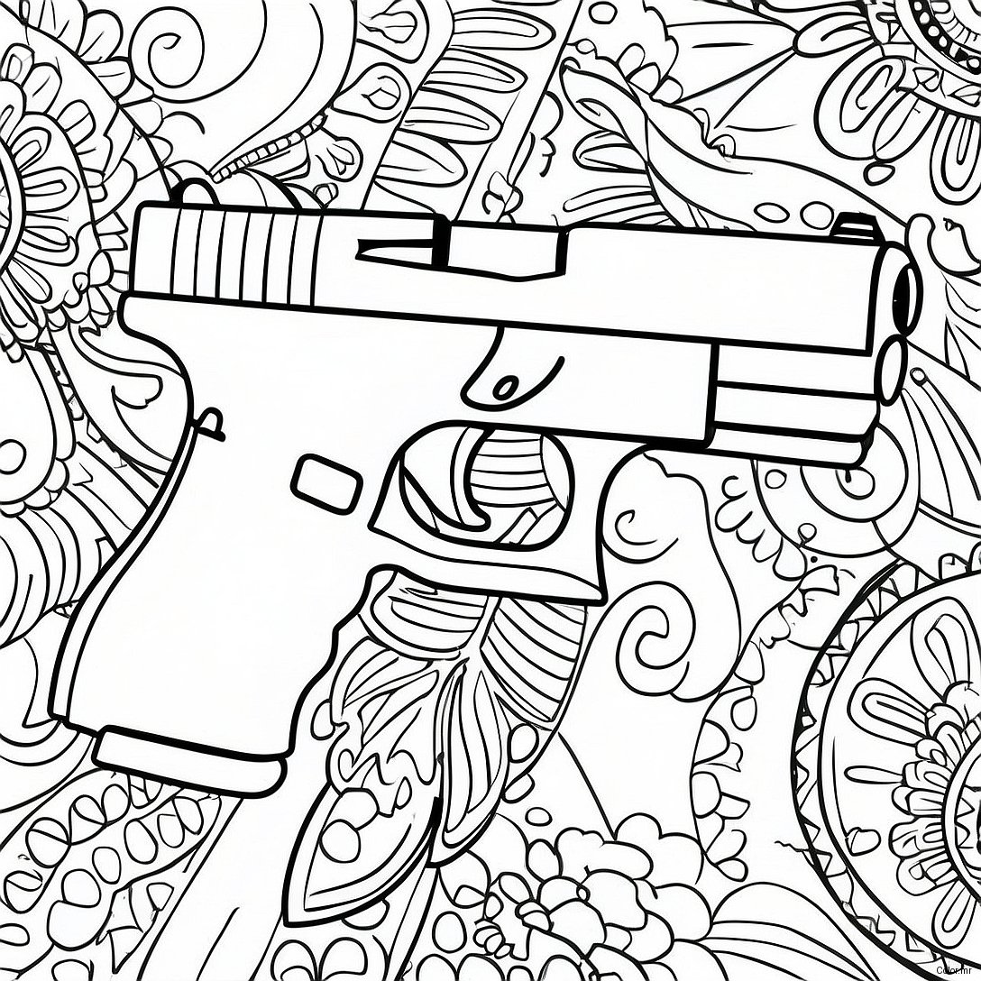 Pagina Para Colorear De Pistola Glock Realista 46154 38447