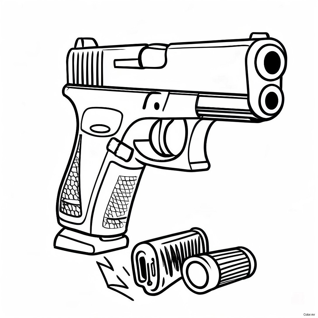 Pagina Para Colorear De Pistola Glock Realista 46154 38448