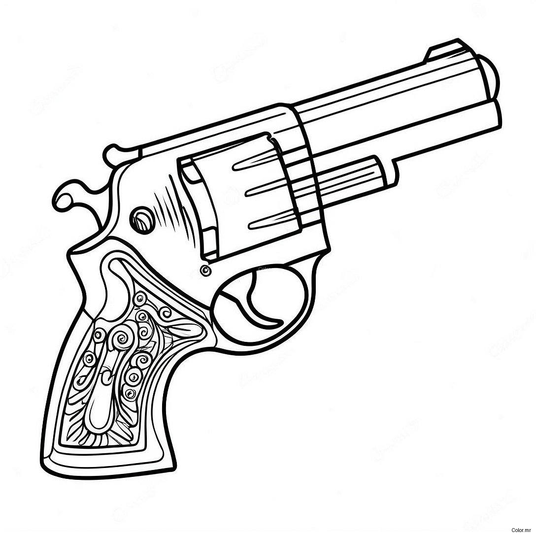 Pagina Para Colorear De Pistola Realista 1062 852