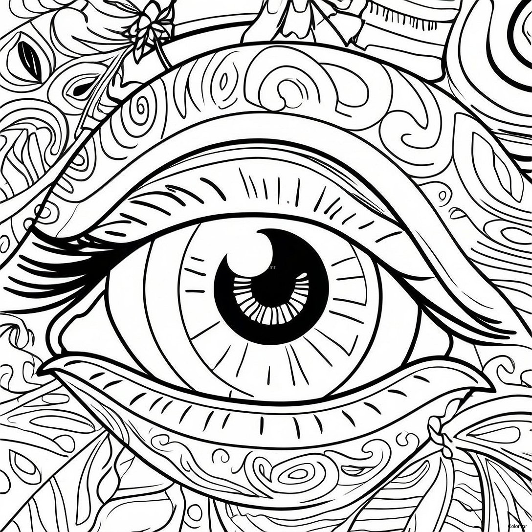 Pagina Para Colorear De Primer Plano De Ojo Realista 17435 14644