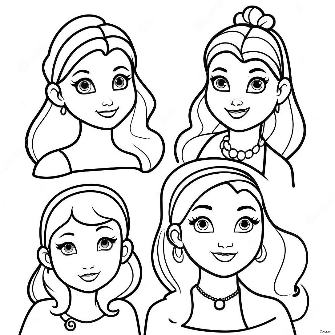 Pagina Para Colorear De Princesas De Disney Vintage Hipster 27143 24775