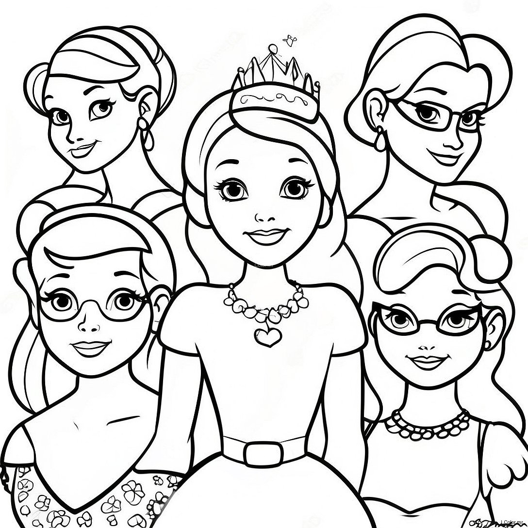 Pagina Para Colorear De Princesas De Disney Vintage Hipster 27143 24776