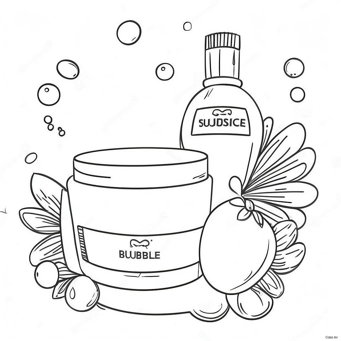 Pagina Para Colorear De Productos De Cuidado De La Piel Bubble 2391 1953
