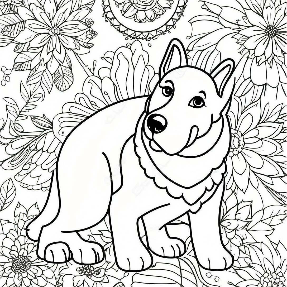 Pagina Para Colorear De Retrato Realista De Pastor Aleman 30518 27405