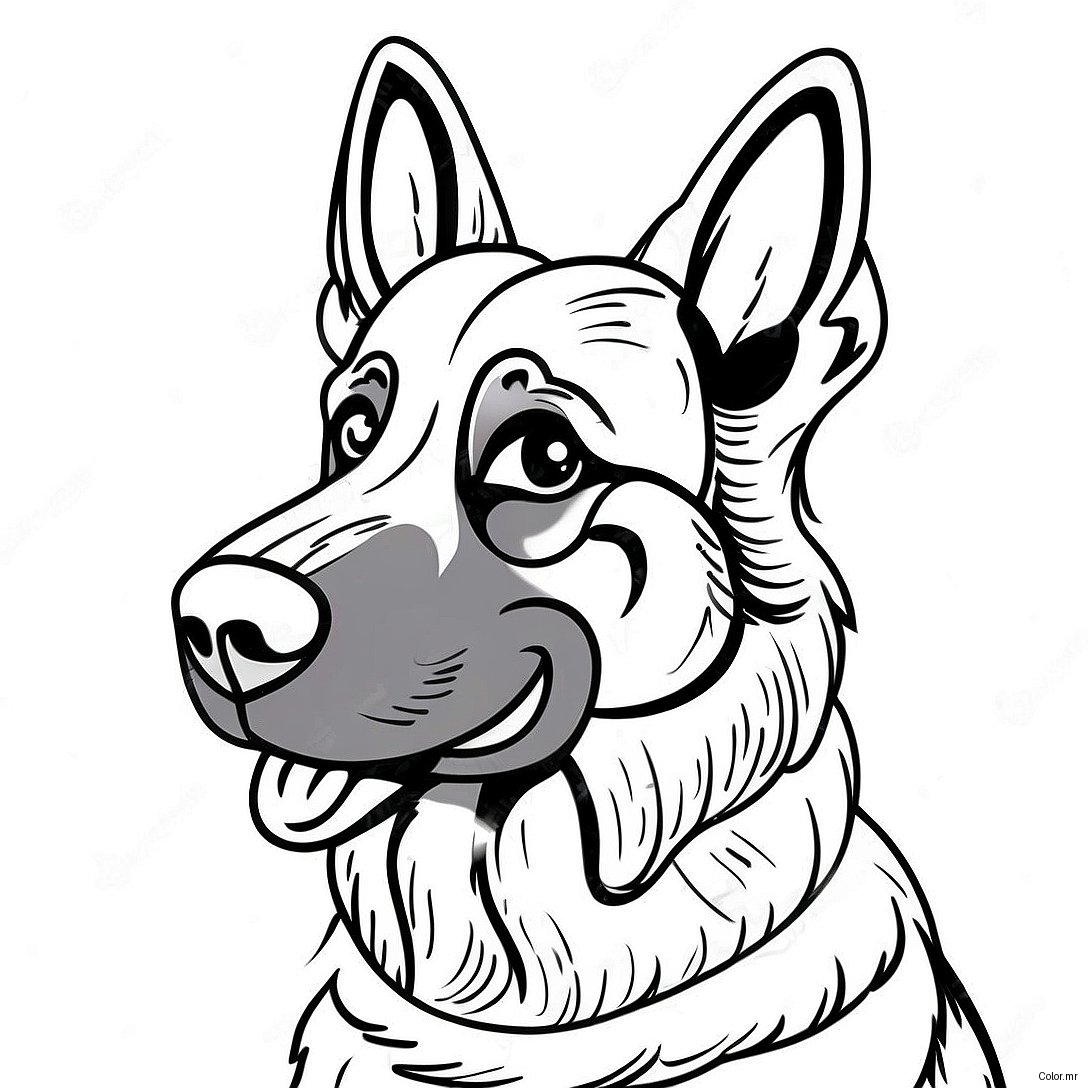 Pagina Para Colorear De Retrato Realista De Pastor Aleman 30518 27407