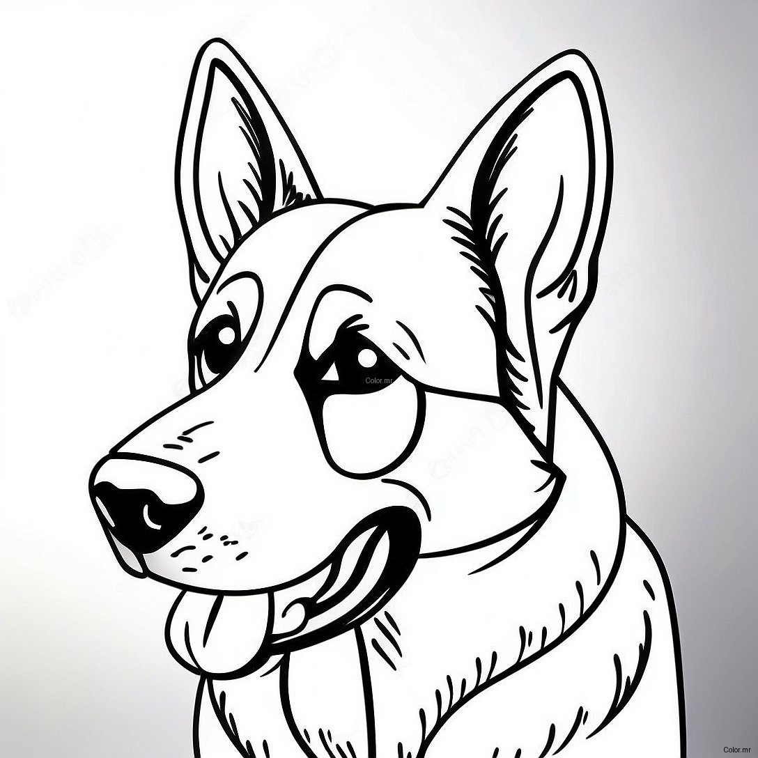 Pagina Para Colorear De Retrato Realista De Pastor Aleman 30518 27408