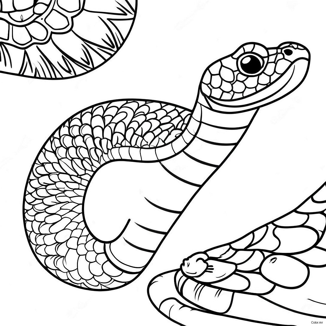 Pagina Para Colorear De Serpiente De Cascabel Realista 26813 24512