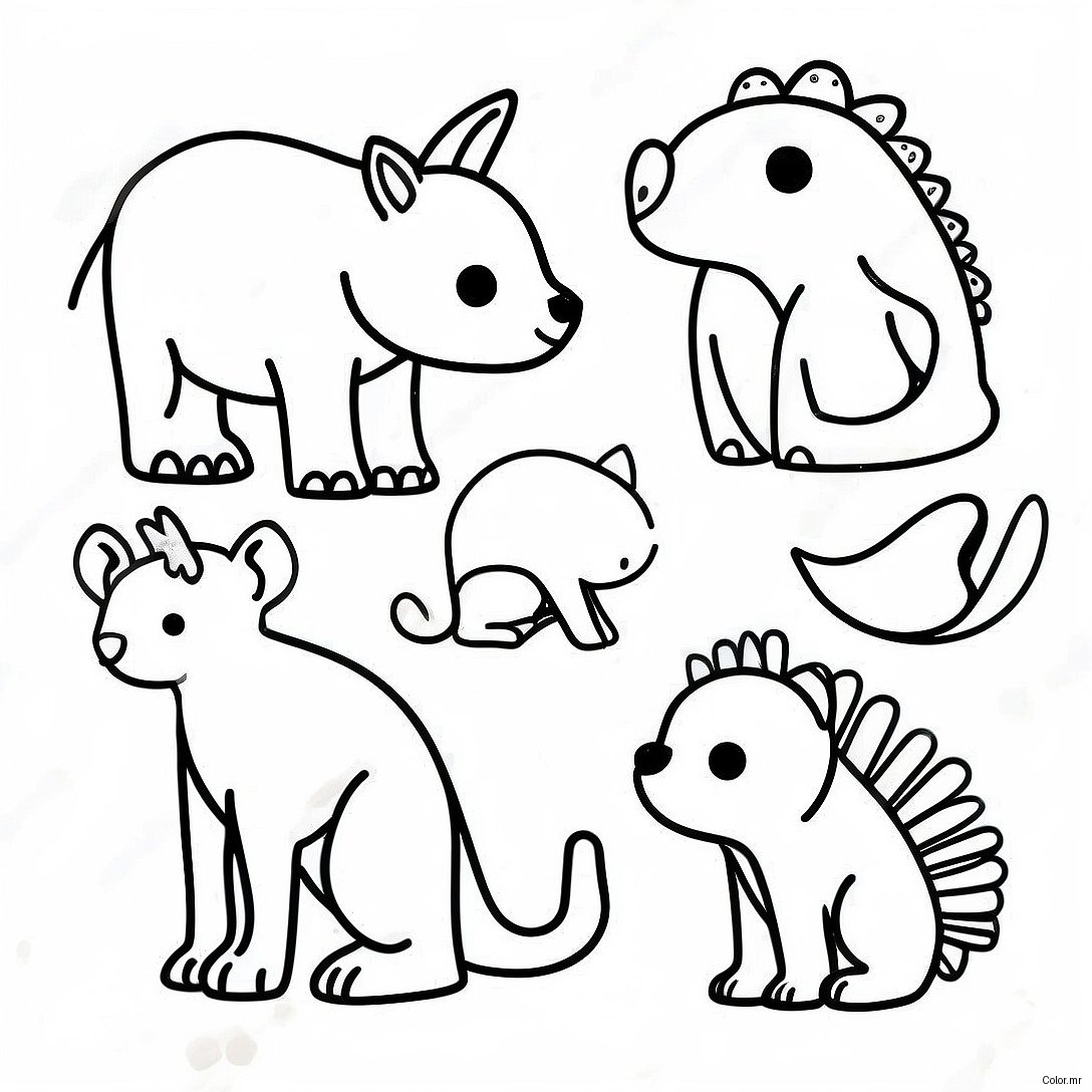 Pagina Para Colorear De Siluetas De Animales Minimalistas 7395 6013