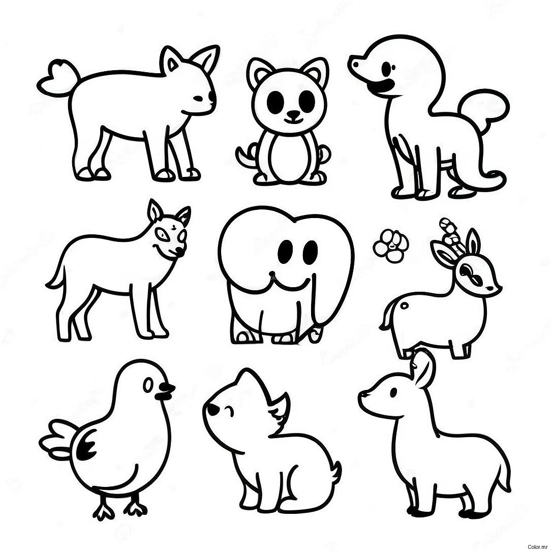 Pagina Para Colorear De Siluetas De Animales Minimalistas 7395 6014