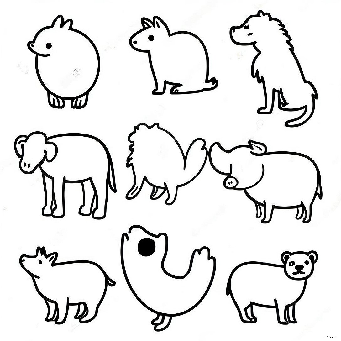 Pagina Para Colorear De Siluetas De Animales Minimalistas 7395 6015