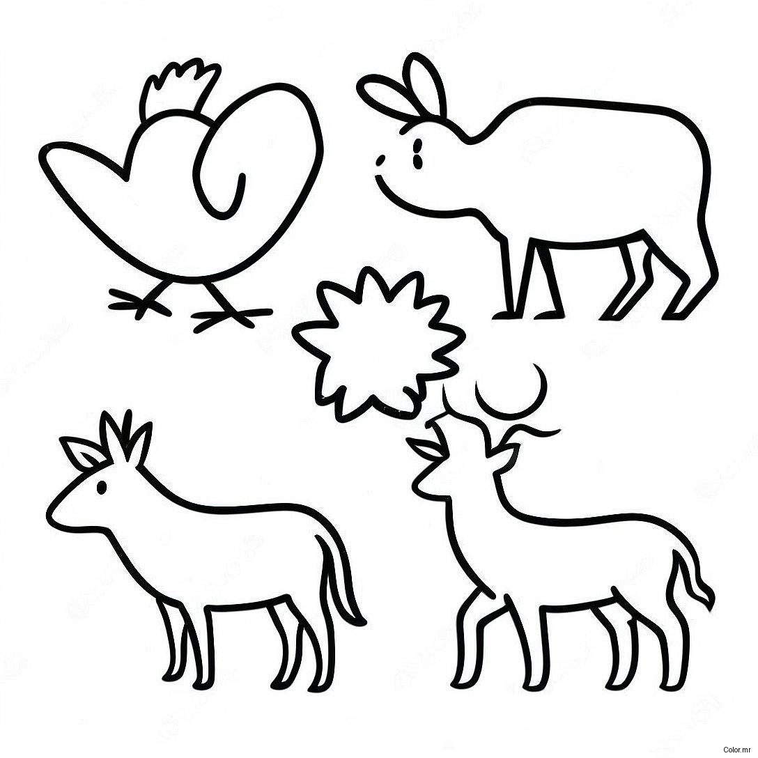 Pagina Para Colorear De Siluetas De Animales Minimalistas 7395 6016