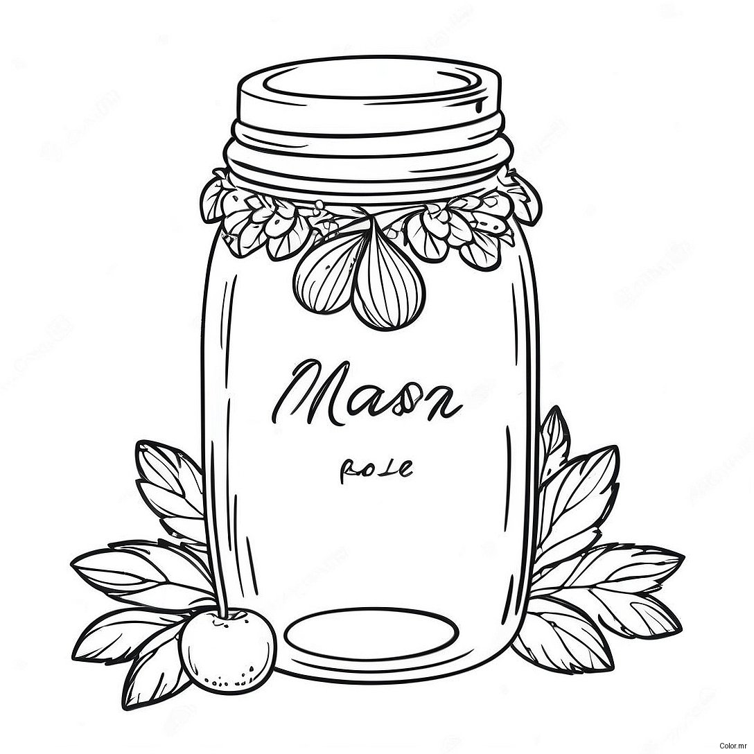 Pagina Para Colorear De Tarro De Mason Vintage 18366 15385