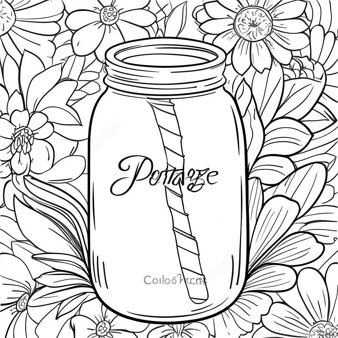 Pagina Para Colorear De Tarro De Mason Vintage 18366 15387