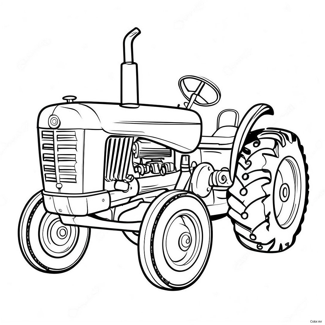 Pagina Para Colorear De Tractor De Arrastre Vintage 39478 32781