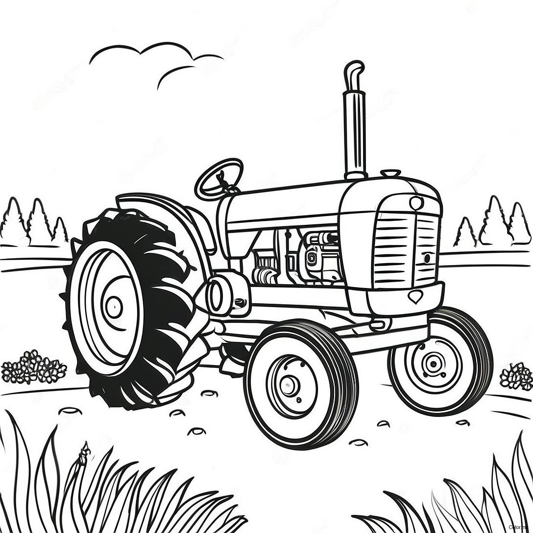 Pagina Para Colorear De Tractor De Arrastre Vintage 39478 32783