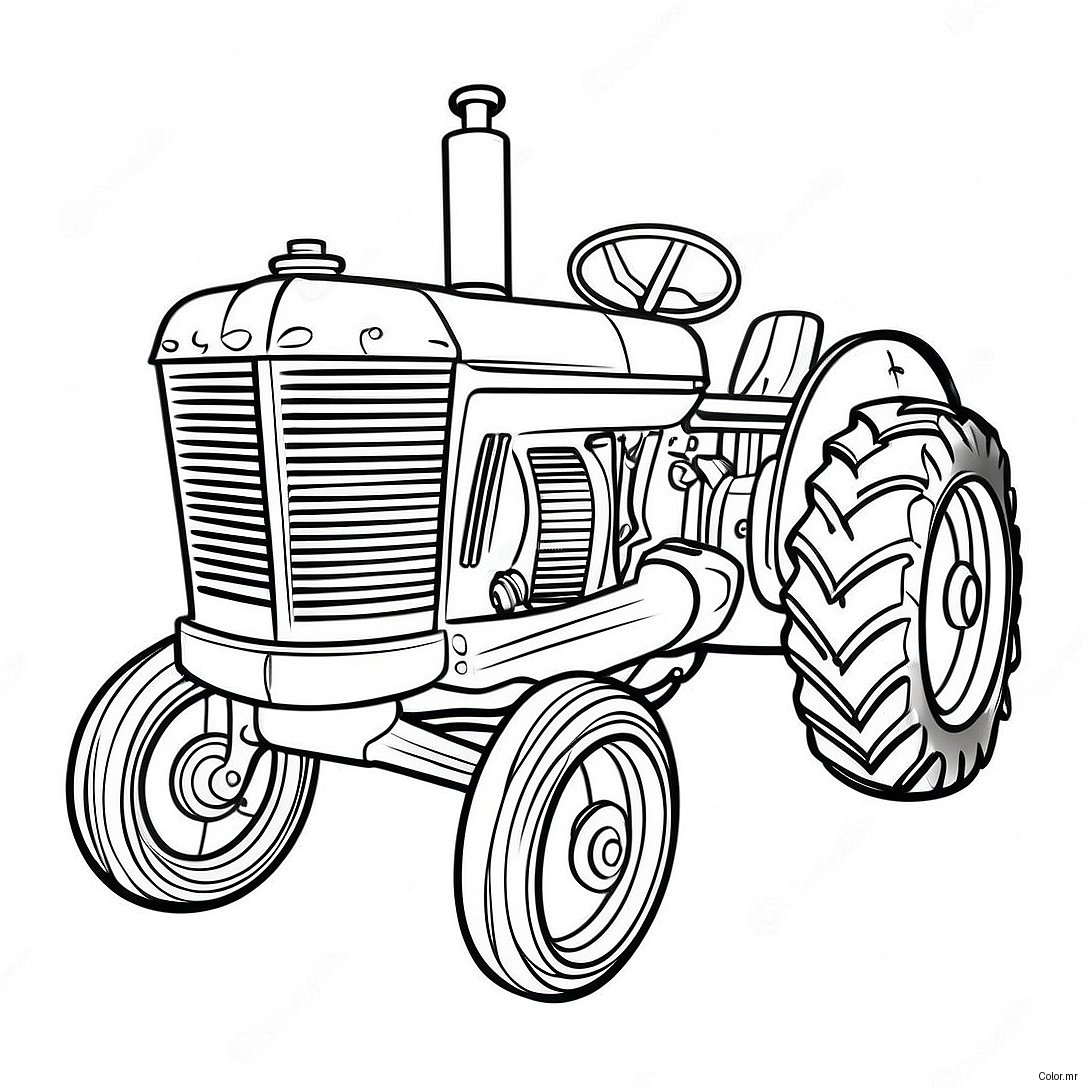 Pagina Para Colorear De Tractor De Arrastre Vintage 39478 32784