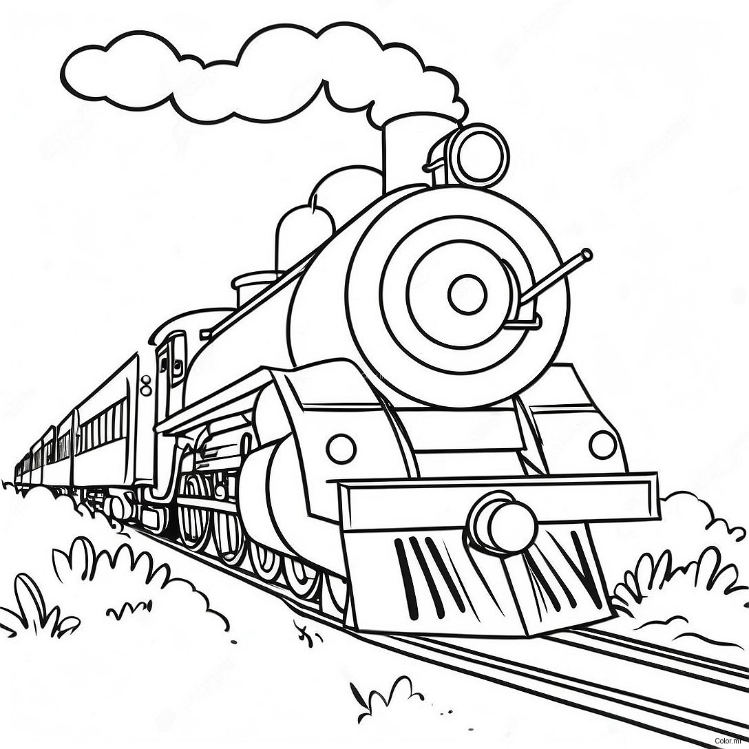Pagina Para Colorear De Tren Realista 37966 31572