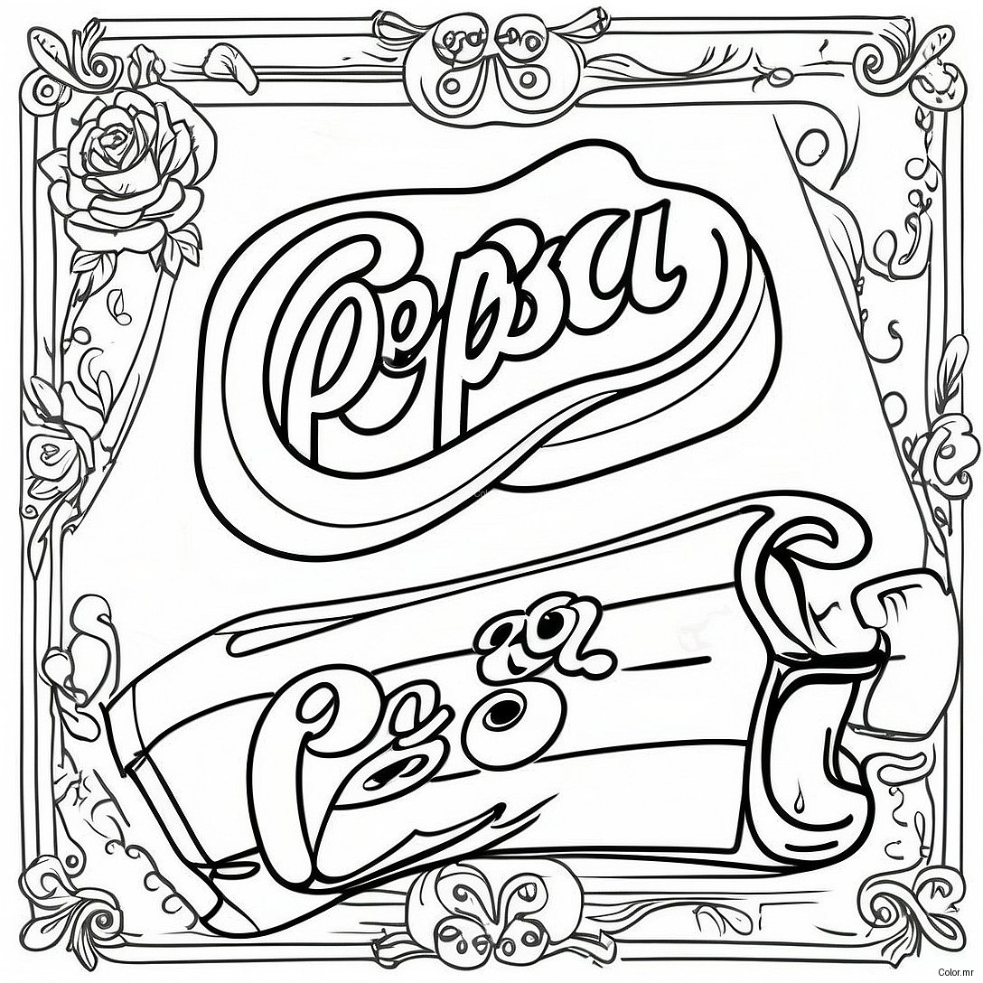 Pagina Para Colorear De Un Anuncio Vintage De Pepsi 50255 41903