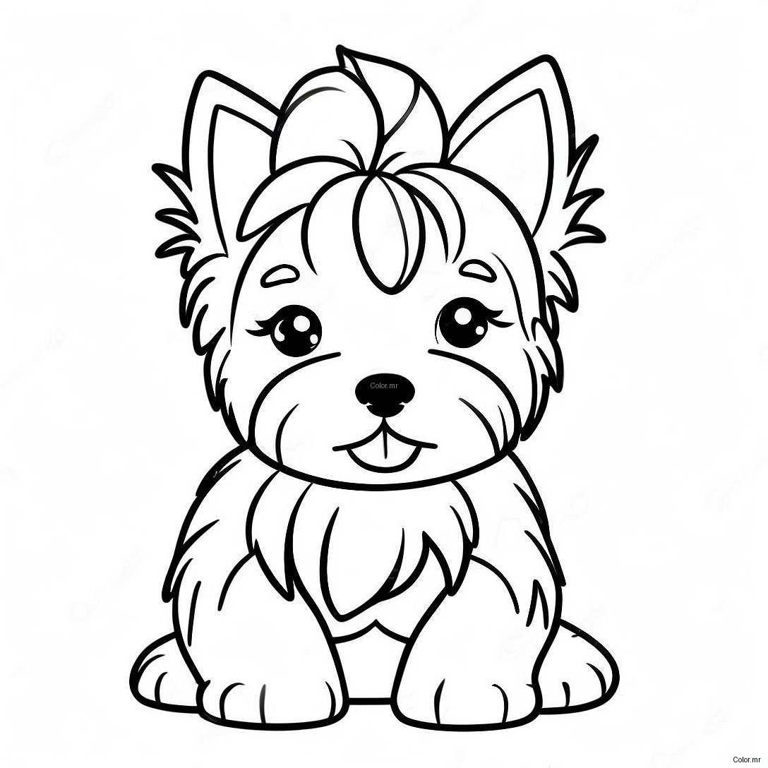 Pagina Para Colorear De Un Cachorro Yorkie Realista 21482 19794