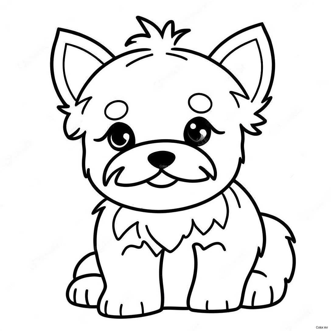 Pagina Para Colorear De Un Cachorro Yorkie Realista 21482 19940