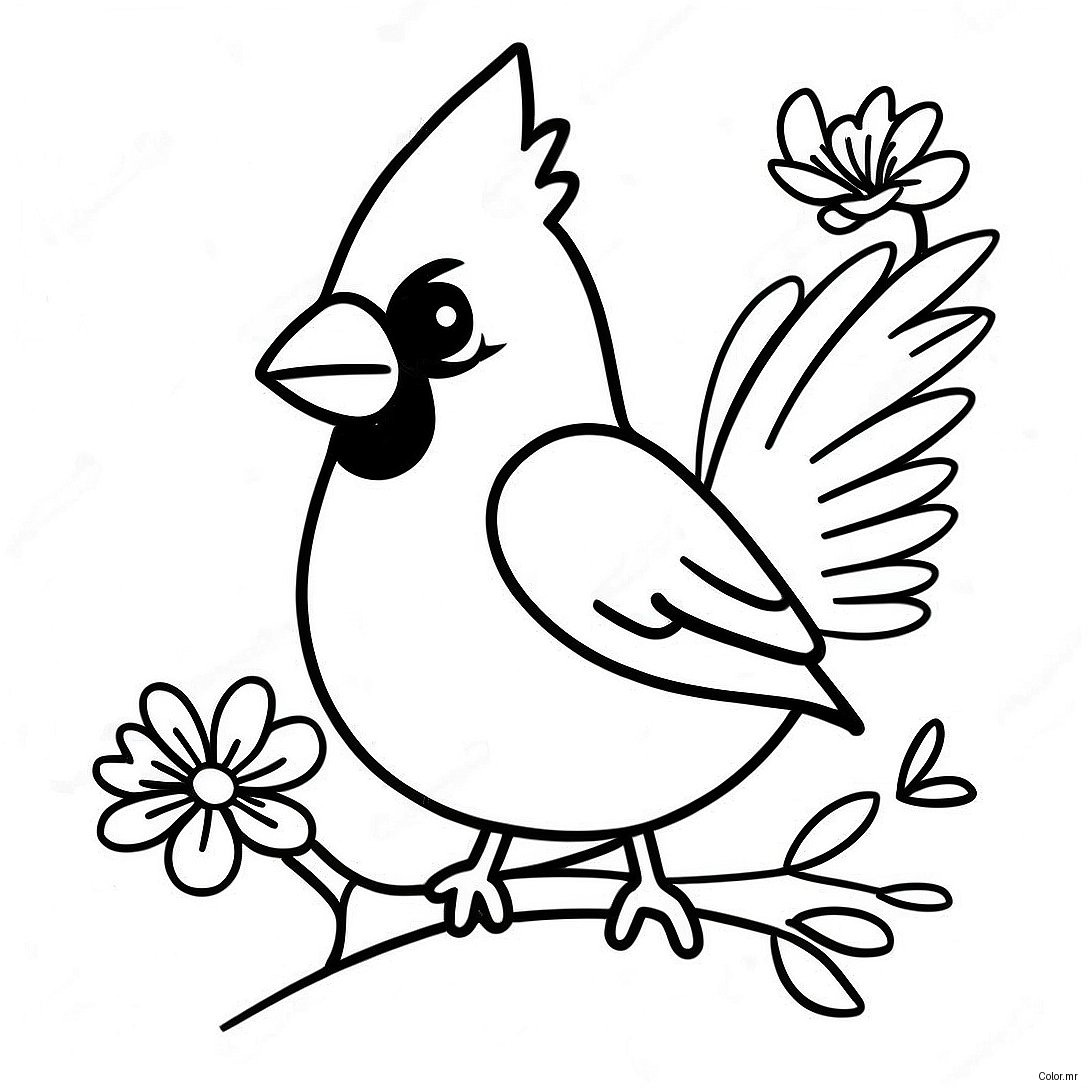 Pagina Para Colorear De Un Cardenal Realista 61246 50784