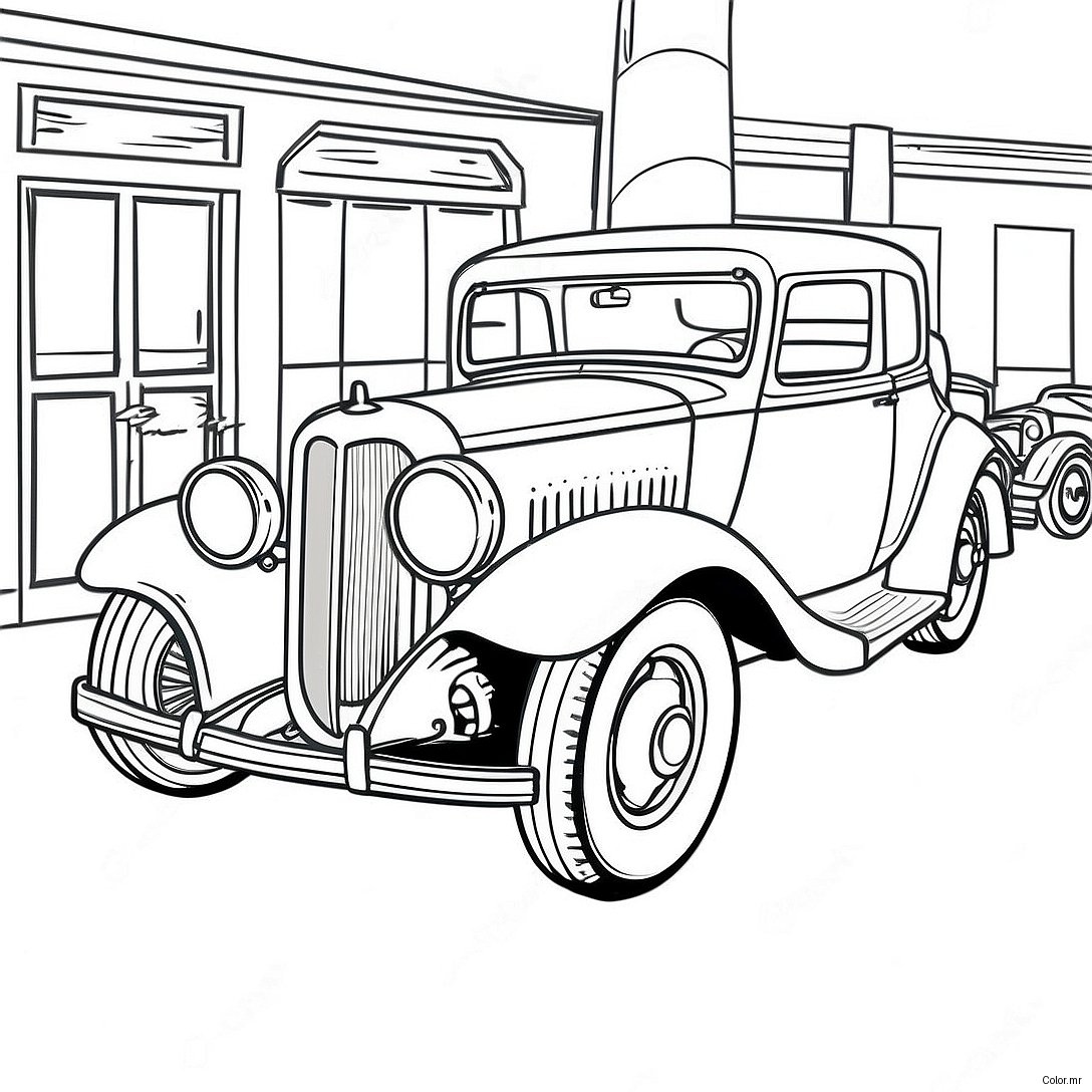 Pagina Para Colorear De Un Coche Clasico Vintage 38717 32181