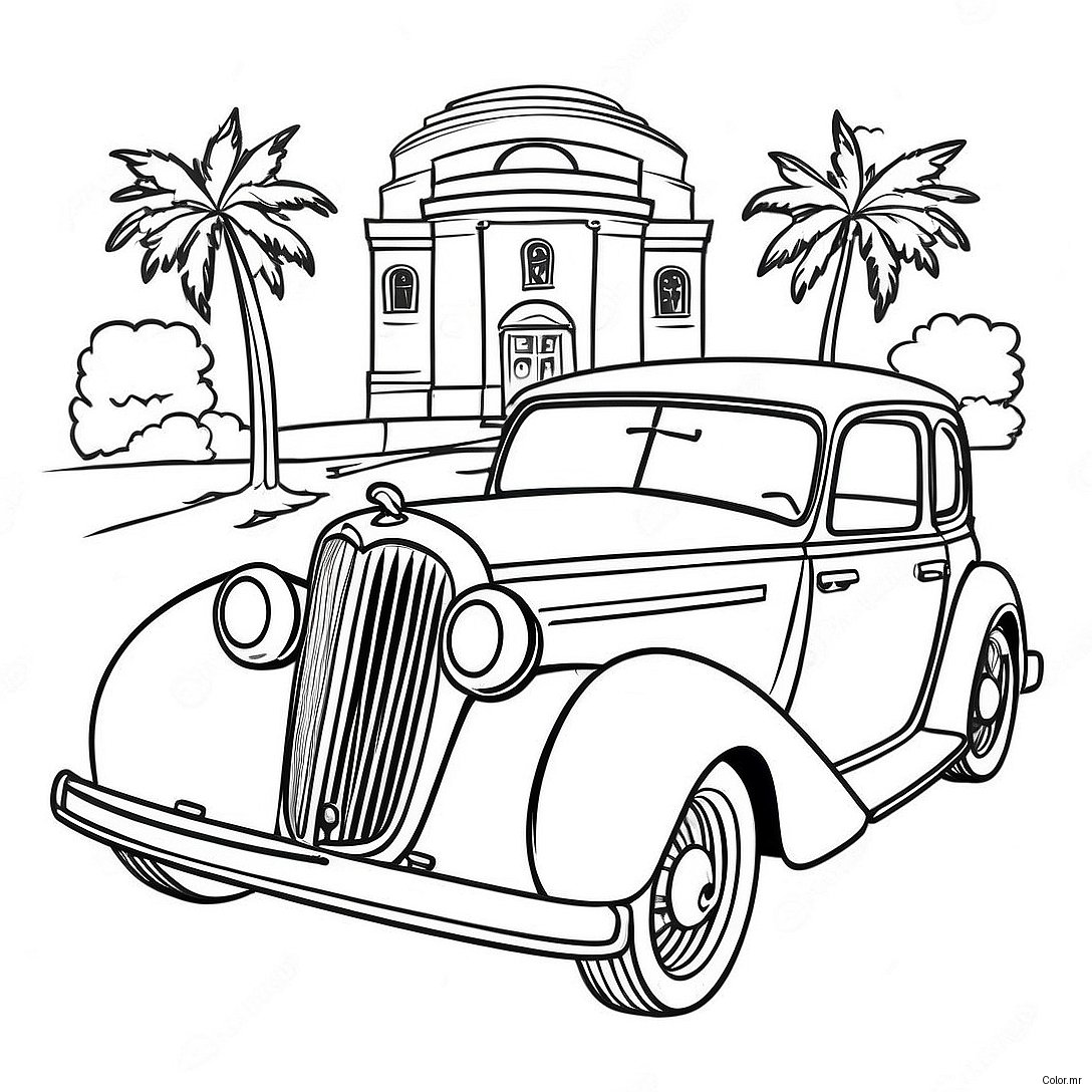 Pagina Para Colorear De Un Coche Clasico Vintage 38717 32182