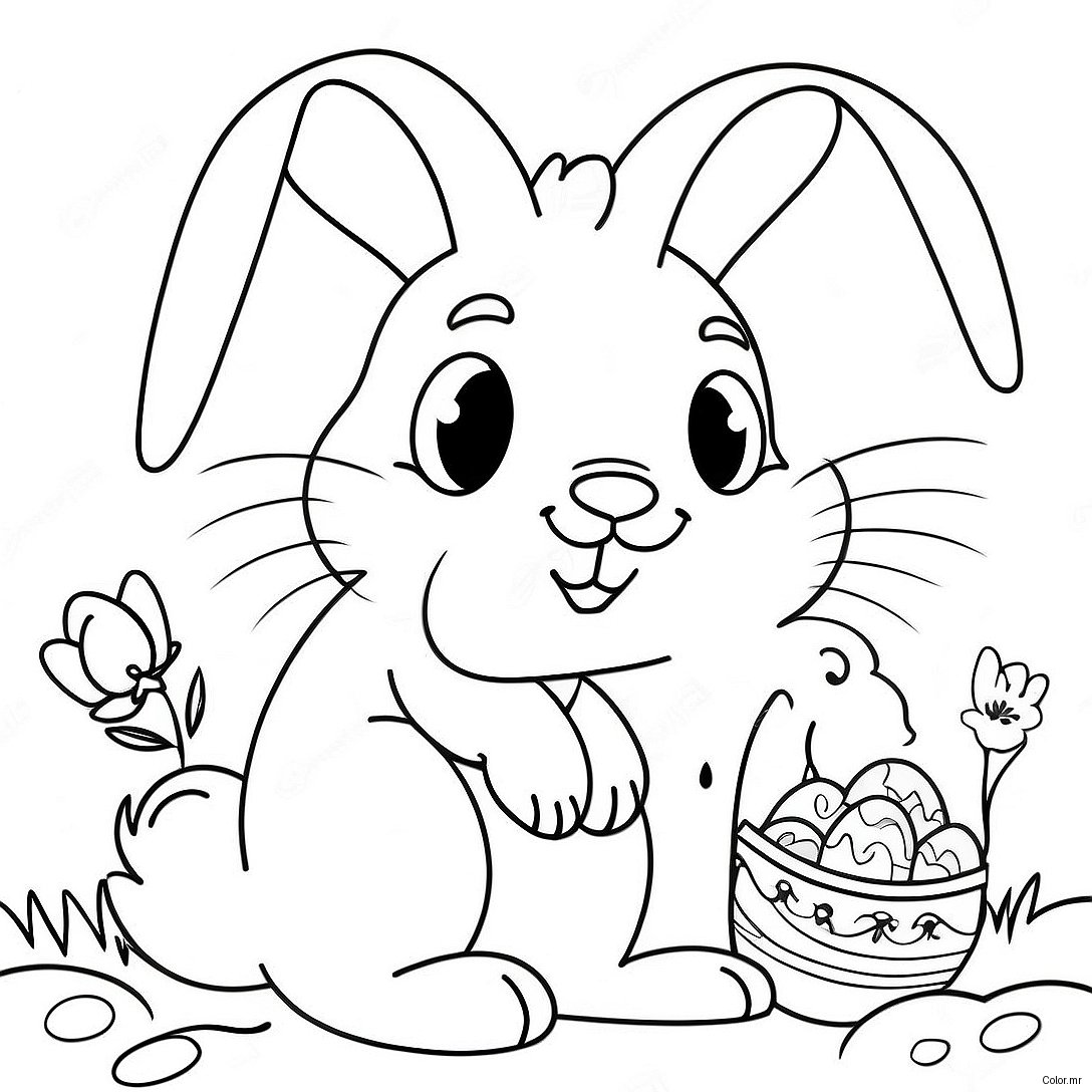 Pagina Para Colorear De Un Conejo De Pascua Vintage 71883 59404