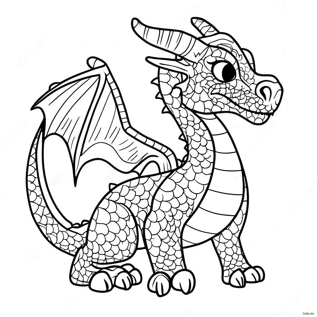 Pagina Para Colorear De Un Dragon Realista Avanzado 13327 11061