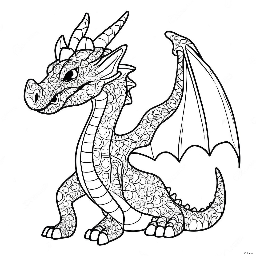 Pagina Para Colorear De Un Dragon Realista Avanzado 13327 11064