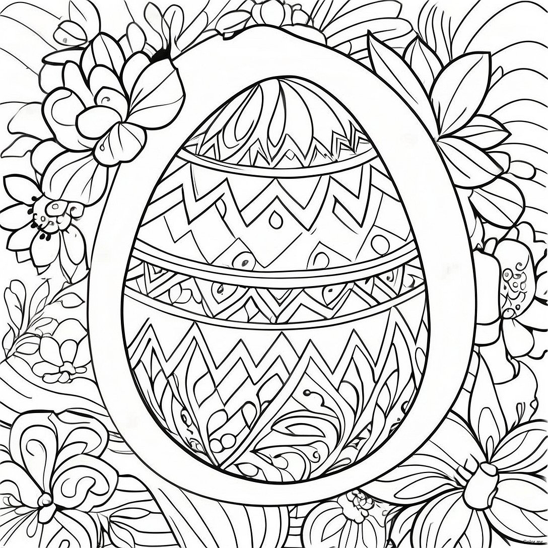 Pagina Para Colorear De Un Encantador Huevo De Pascua Vintage 71884 59393