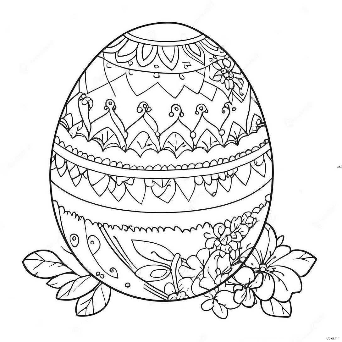 Pagina Para Colorear De Un Encantador Huevo De Pascua Vintage 71884 59394