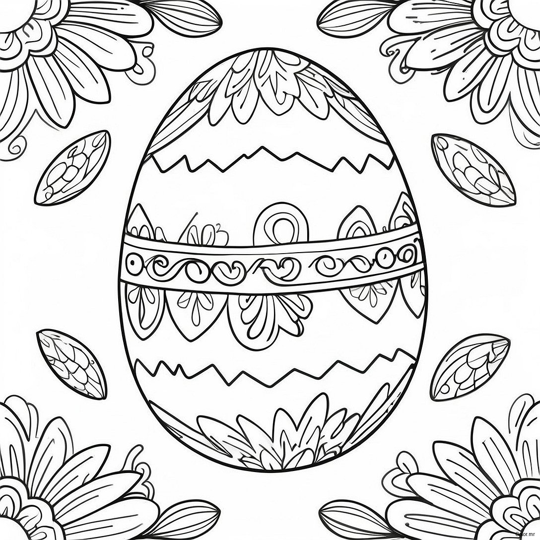 Pagina Para Colorear De Un Encantador Huevo De Pascua Vintage 71884 59395