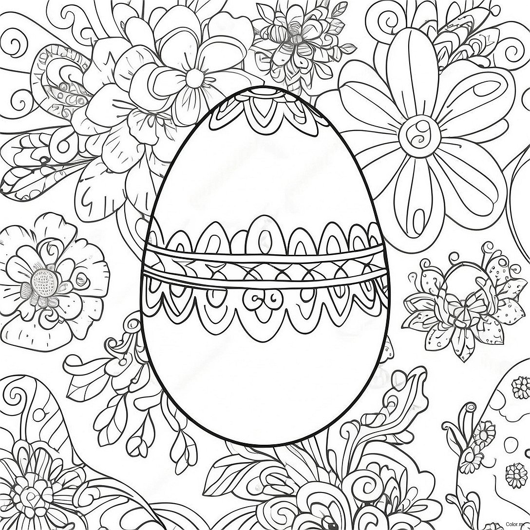 Pagina Para Colorear De Un Encantador Huevo De Pascua Vintage 71884 59396