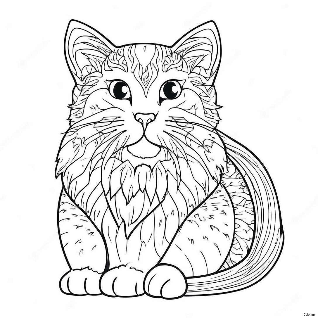 Pagina Para Colorear De Un Gato Realista 521 415