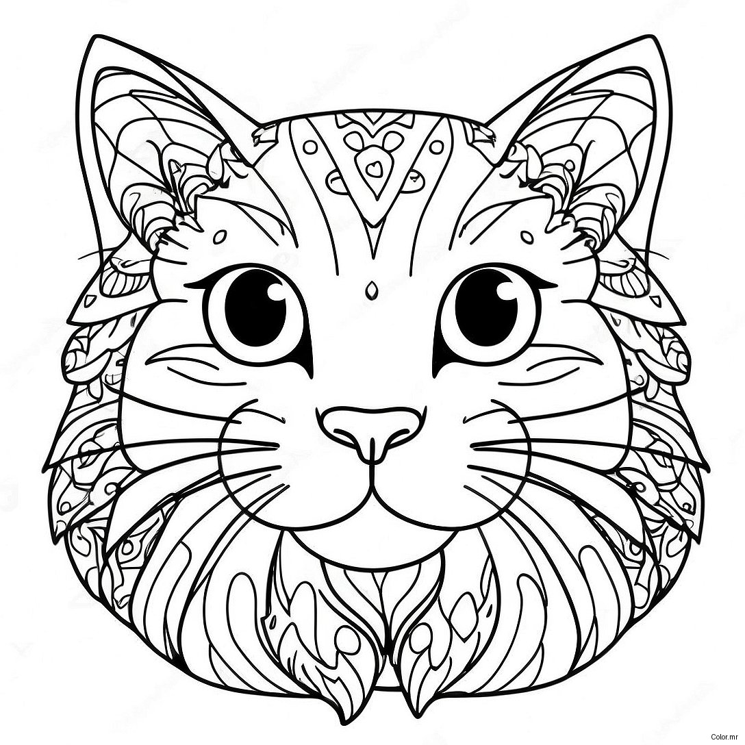 Pagina Para Colorear De Un Gato Realista 521 416