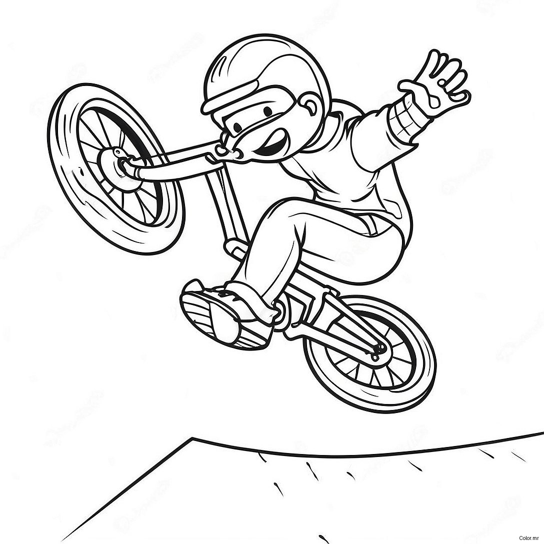 Pagina Para Colorear De Un Impresionante Ciclista De Bmx 32932 17225