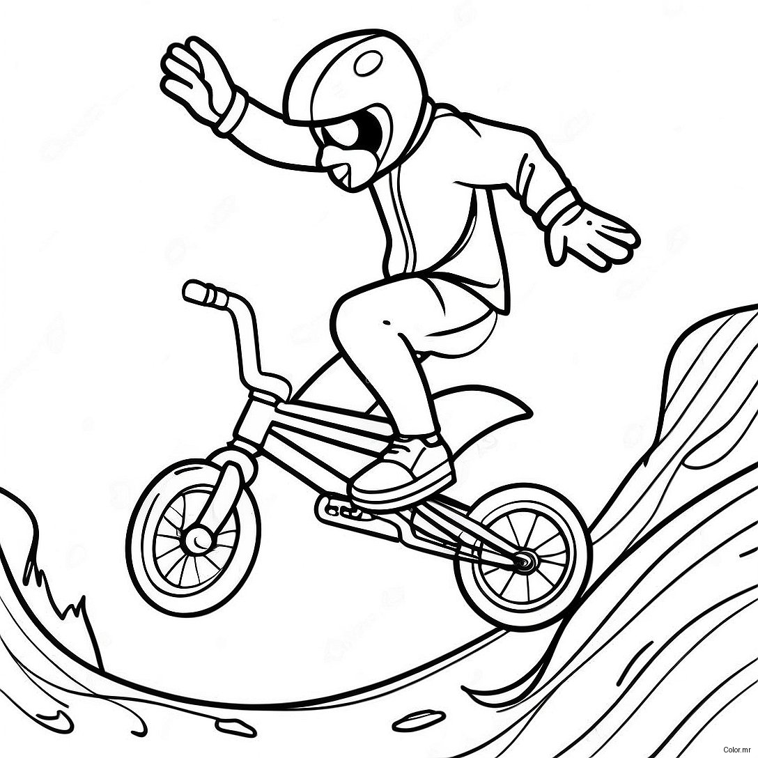 Pagina Para Colorear De Un Impresionante Ciclista De Bmx 32932 17227