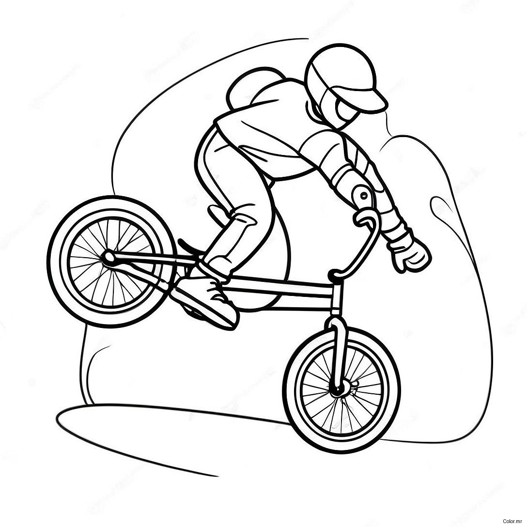 Pagina Para Colorear De Un Impresionante Ciclista De Bmx 32932 17228