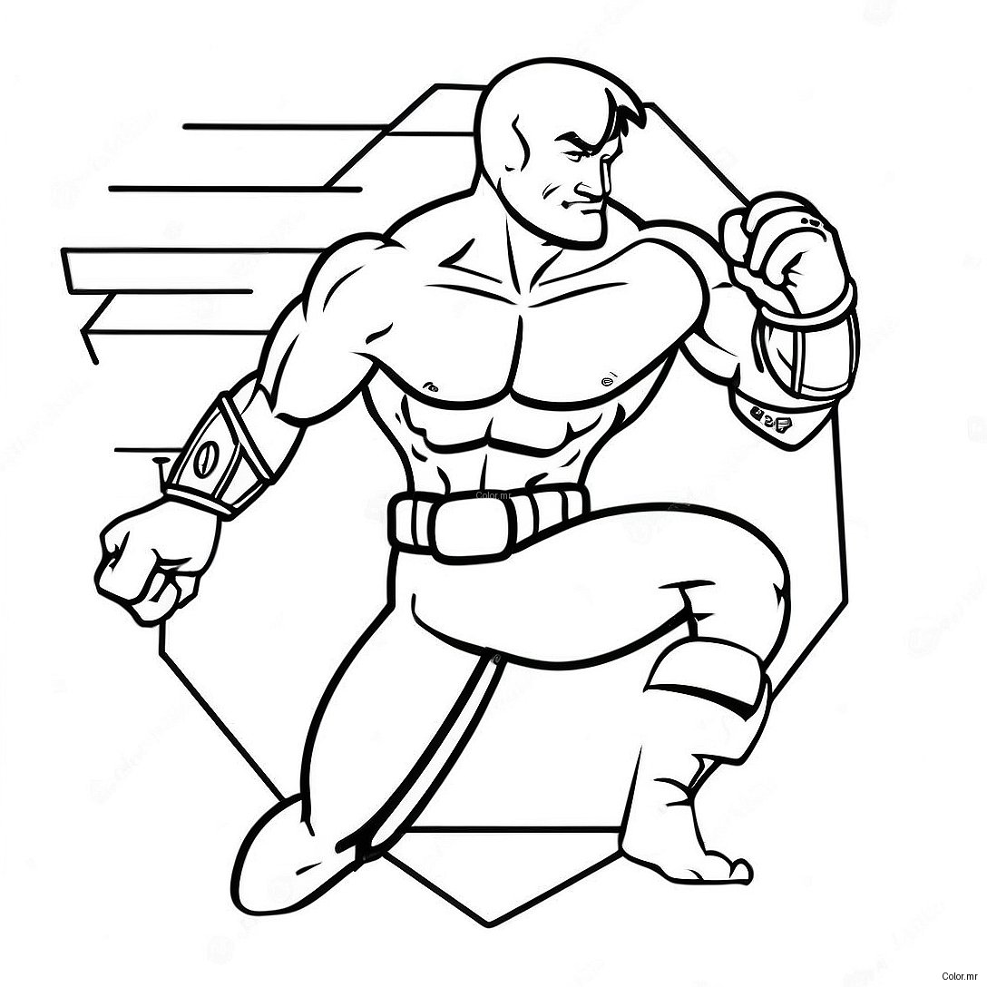 Pagina Para Colorear De Un Luchador En El Octagono 36104 30117