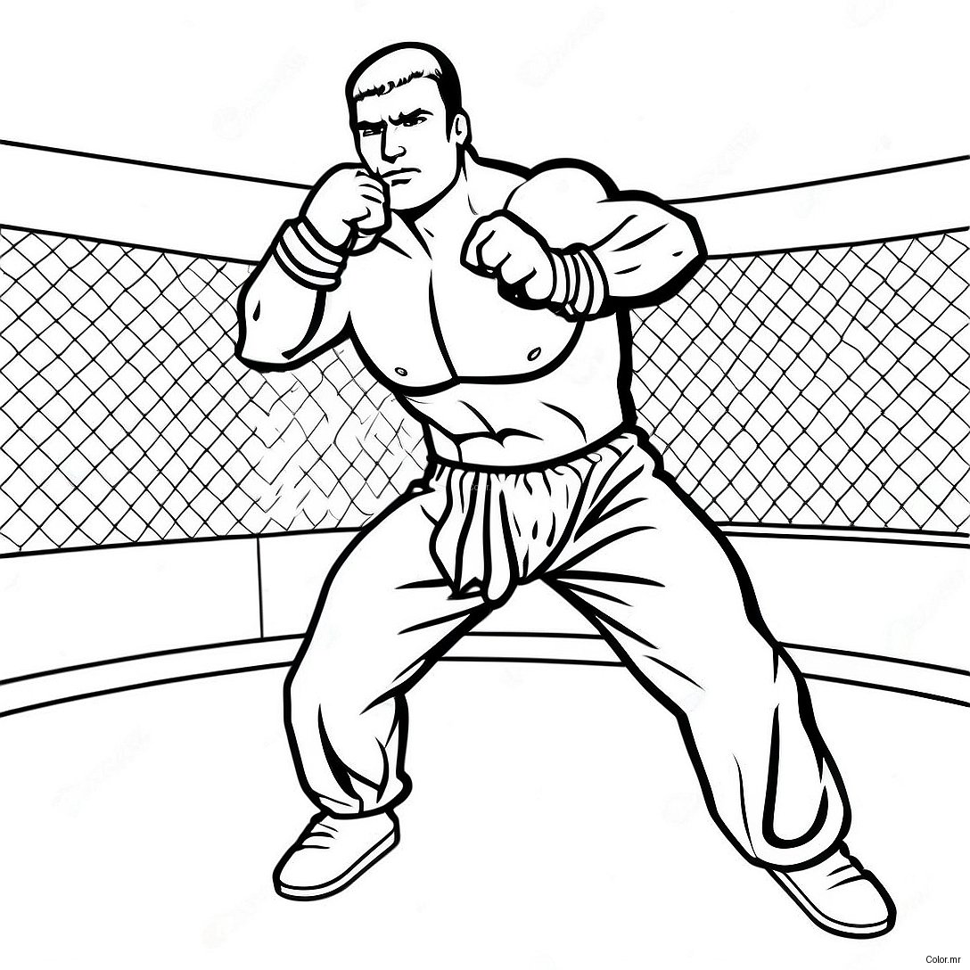 Pagina Para Colorear De Un Luchador En El Octagono 36104 30118