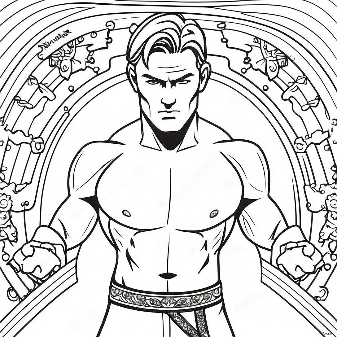 Pagina Para Colorear De Un Luchador En El Octagono 36104 30119