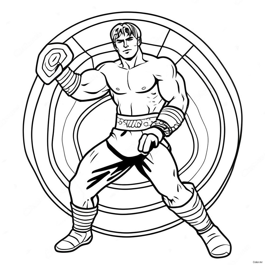 Pagina Para Colorear De Un Luchador En El Octagono 36104 30120