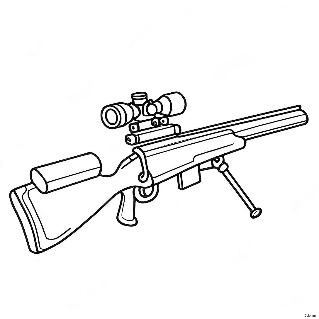 Pagina Para Colorear De Un Rifle De Francotirador Realista 29788 26838