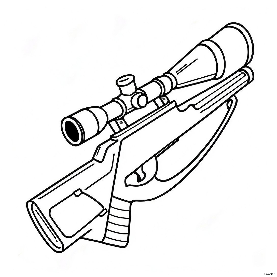 Pagina Para Colorear De Un Rifle De Francotirador Realista 29788 26840
