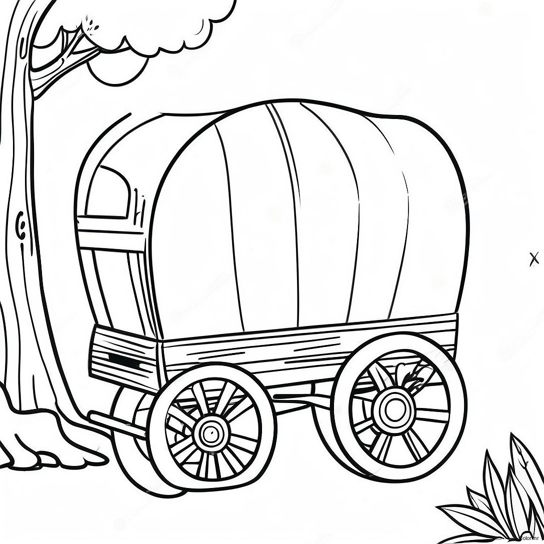 Pagina Para Colorear De Un Vagon De Madera Vintage 74456 61432
