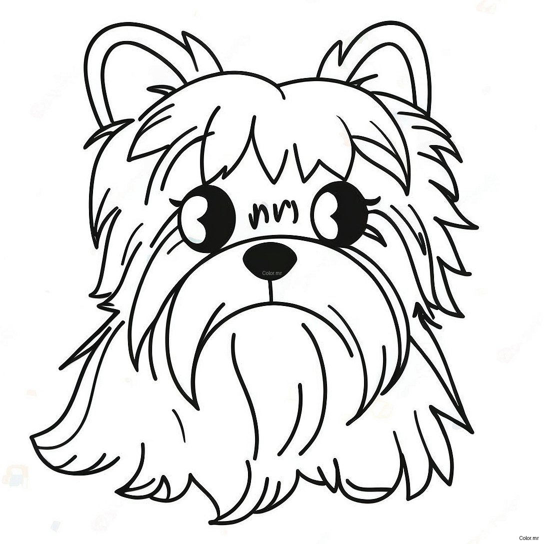Pagina Para Colorear De Un Yorkie Esponjoso Y Realista 21483 19942