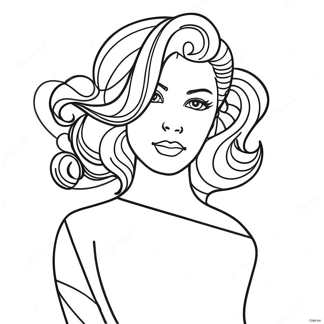 Pagina Para Colorear De Una Estilista Glamorosa 68854 56760