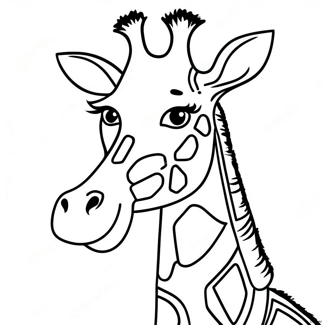 Pagina Para Colorear De Una Jirafa Realista 22043 20377